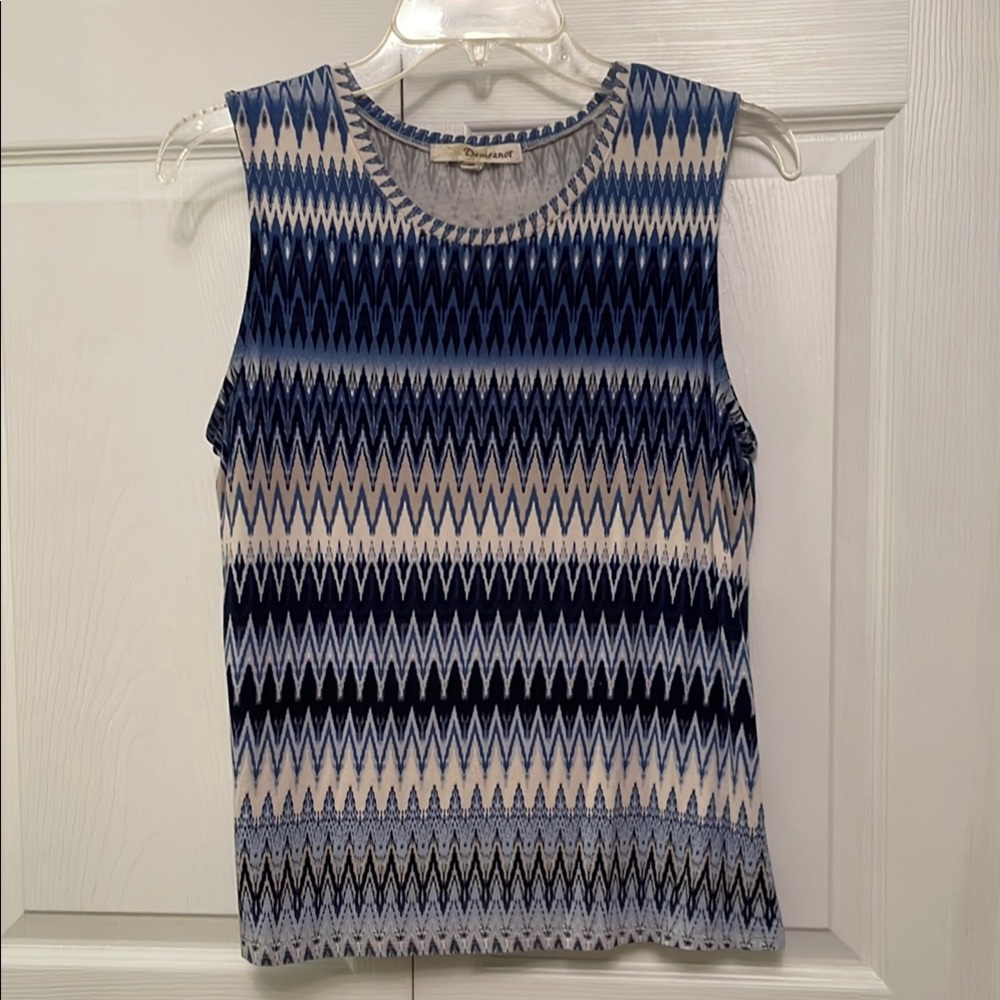 🌷DEMEANOR Zigzag Print Sleeveless Tank Top Medium